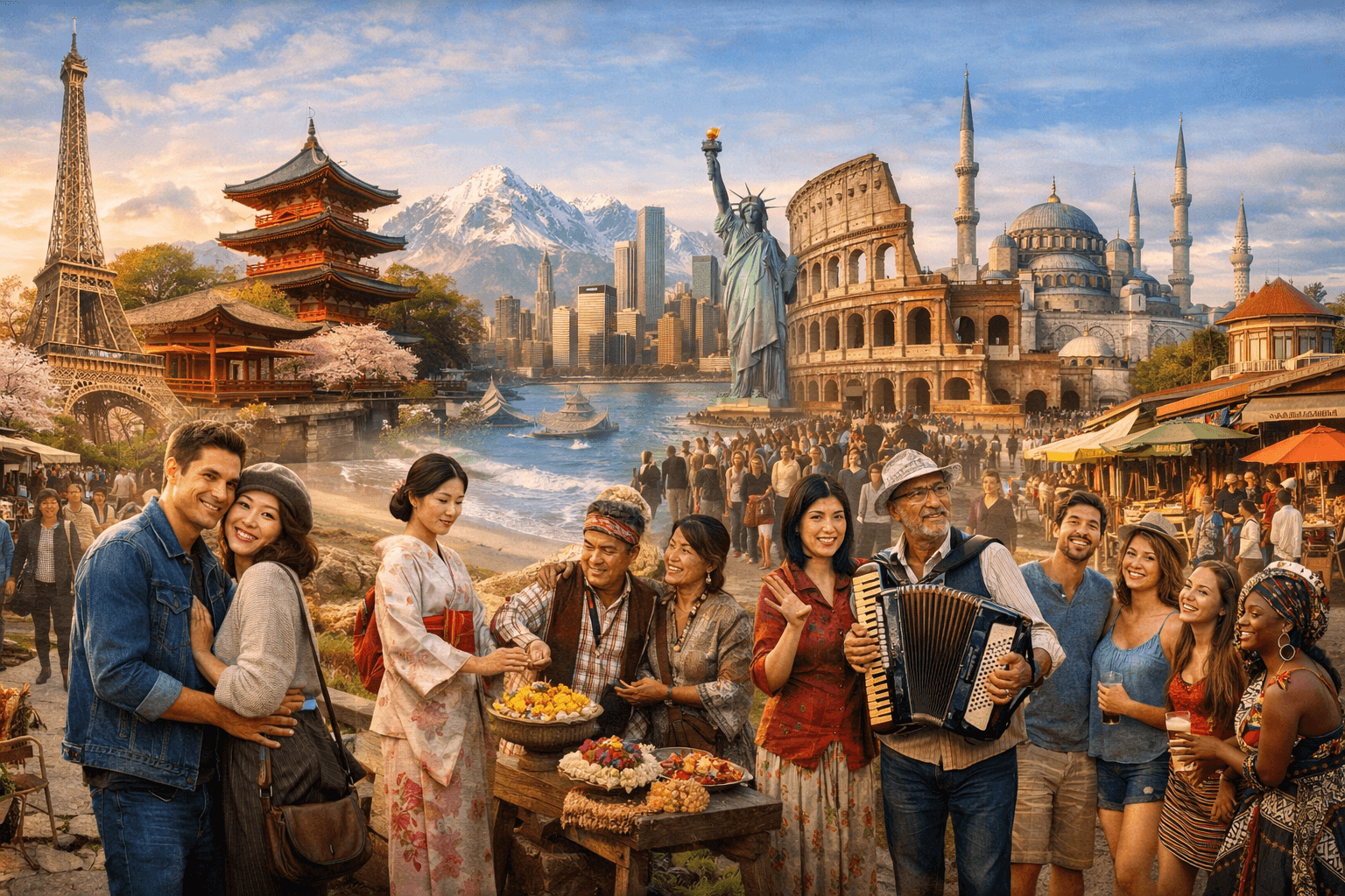 Top 10 Tourist Destinations with Place & People